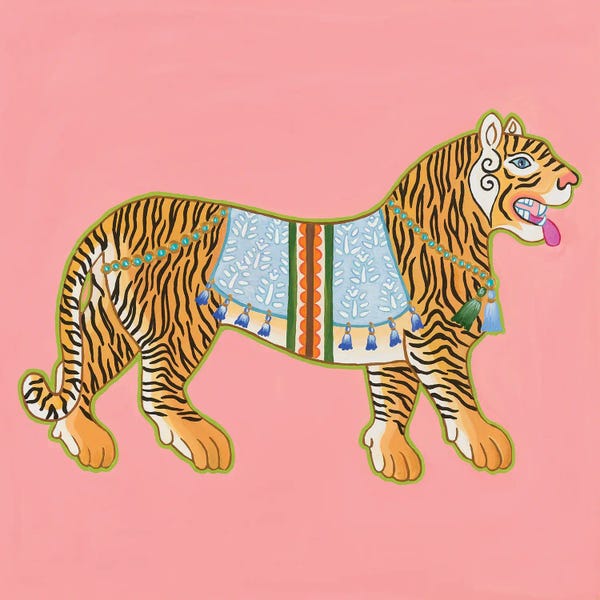Indian Décor: Chinoiserie Ancient Tiger IV by Green Orchid Boutique