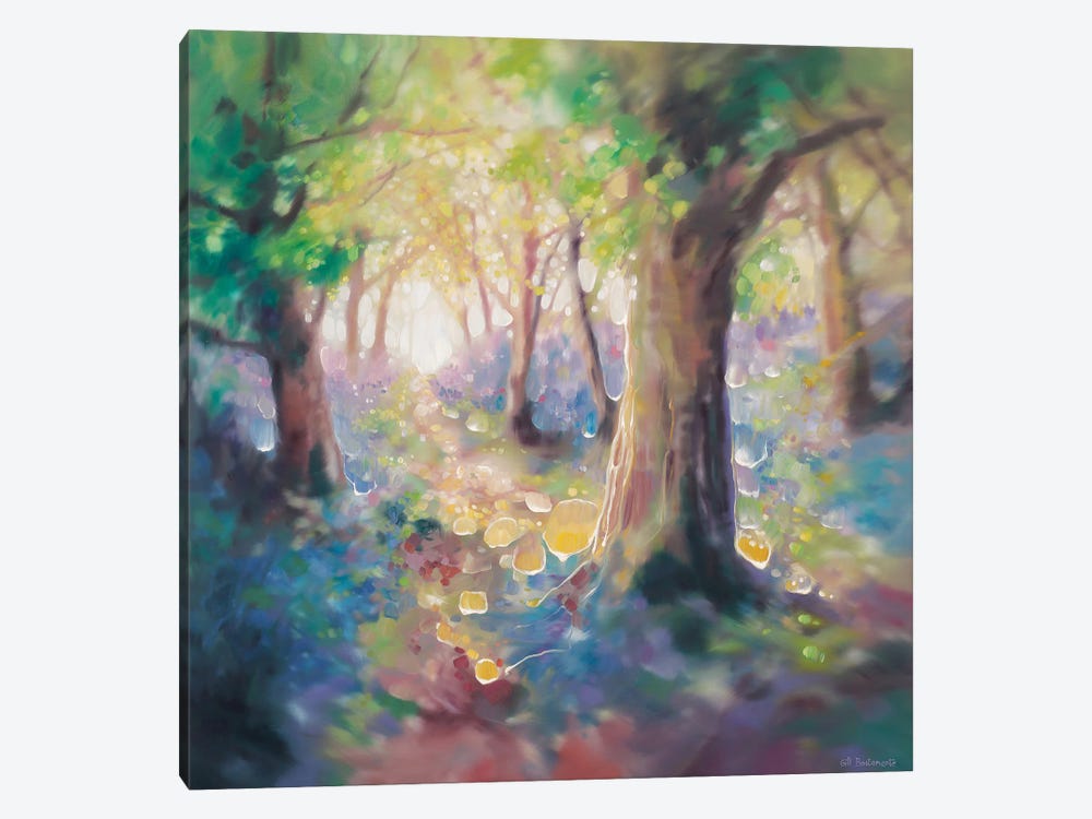 April Explodes, A Magical Bluebell Wood by Gill Bustamante 1-piece Canvas Print