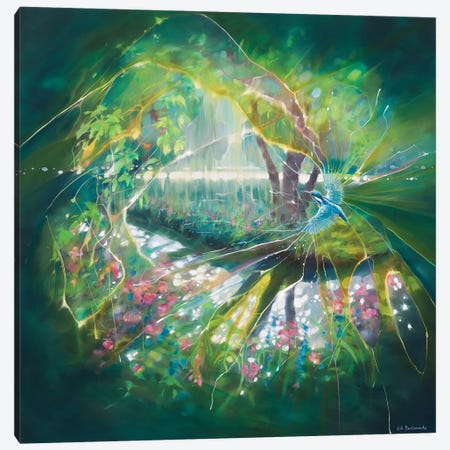 The Purveyor Of Magic, A Kingfisher Dream Canvas Print #GBU118} by Gill Bustamante Canvas Wall Art