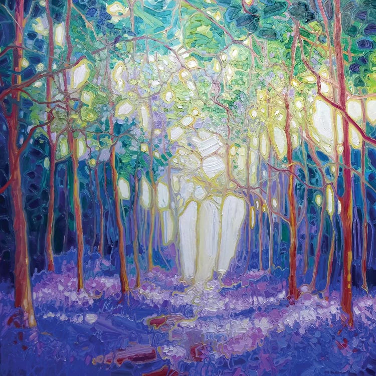 Escape Through The Bluebell Wood by Gill Bustamante wall art