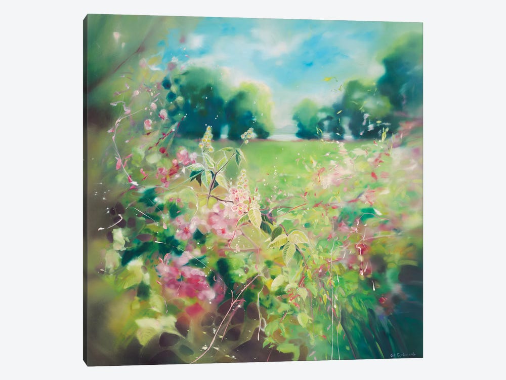 Through The Hedgerow, Countryside In Springtime by Gill Bustamante 1-piece Canvas Print