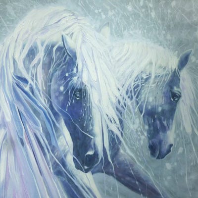 Ice Horses, Square by Gill Bustamante framed canvas print
