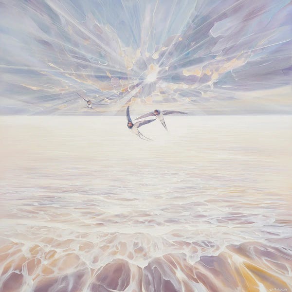 Bedroom Wall Art: Beautiful Heralds, A Seascape With Birds by Gill Bustamante