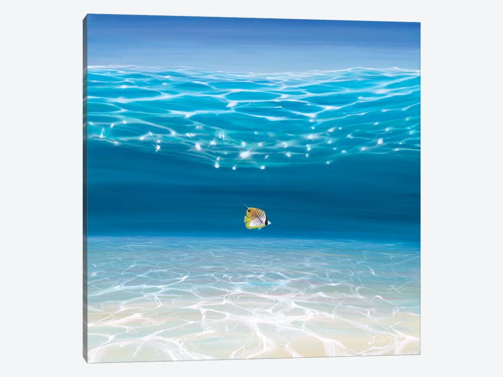 Solo In The Turquoise Sea by Gill Bustamante 1-piece Canvas Wall Art