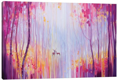 Autumn Monarchs Canvas Art Print - Pantone 2023 Viva Magenta