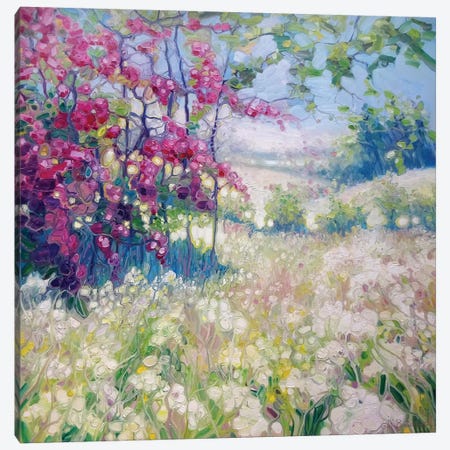 Spring Meadow In Sussex Canvas Print #GBU40} by Gill Bustamante Art Print