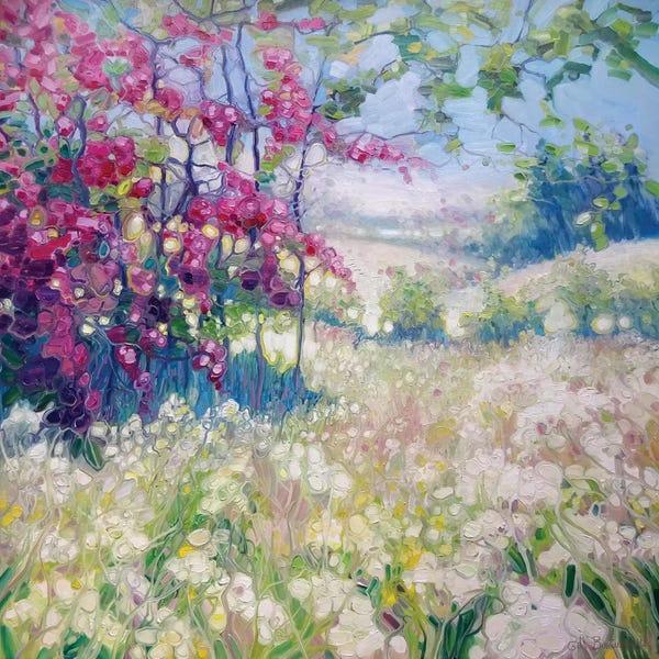 Gill Bustamante: Spring Meadow In Sussex by Gill Bustamante