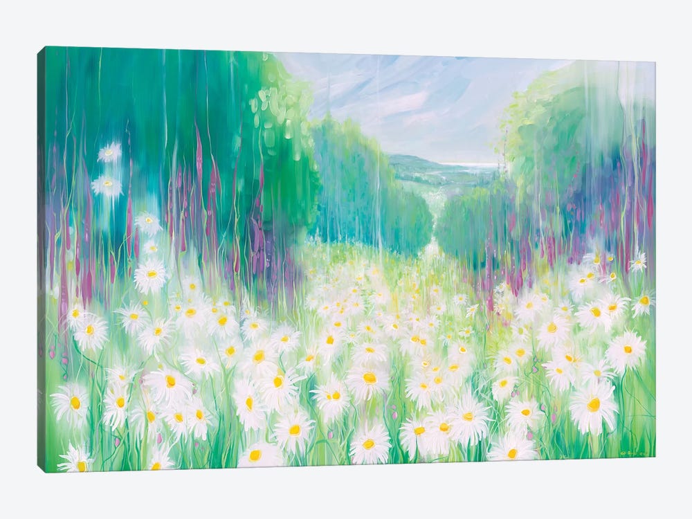Through The Daisies To The Sea by Gill Bustamante 1-piece Canvas Print