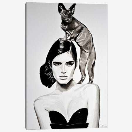 Cat Woman Canvas Print #GBZ52} by Gilles LeBlu Art Print