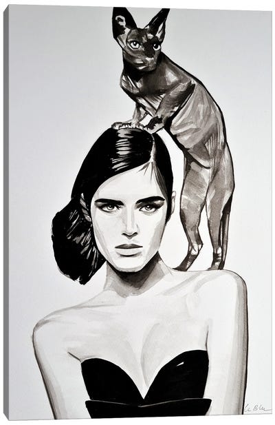 Cat Woman Canvas Art Print - Gilles LeBlu