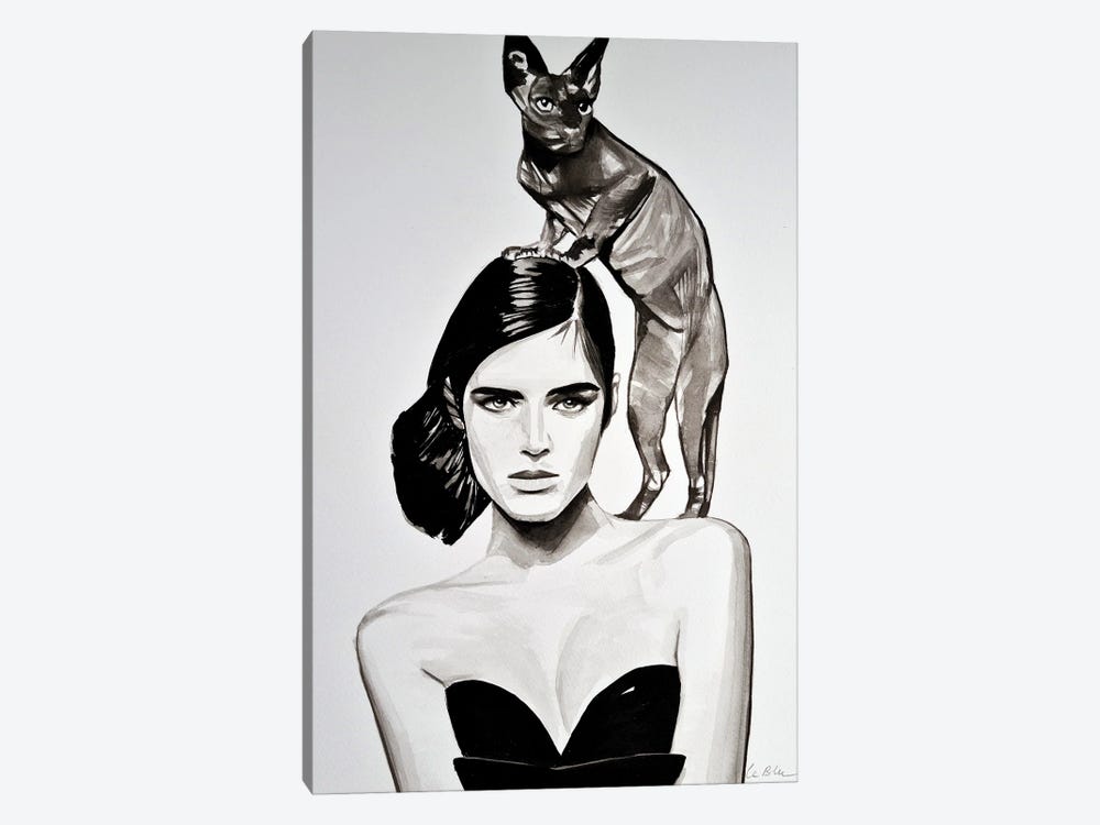 Cat Woman by Gilles LeBlu 1-piece Art Print