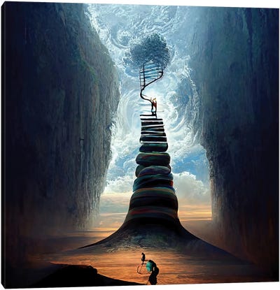 Ascending The Upward Spiral I Canvas Art Print - Similar to Salvador Dali