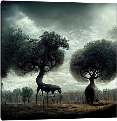 Illusions Of The Black Oak Savanna I Canvas Art Print - Oak Tree Art