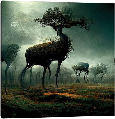 Illusions Of The Black Oak Savanna II Canvas Art Print - Oak Tree Art