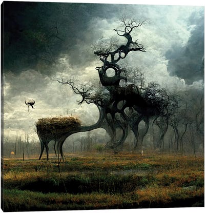 Illusions Of The Black Oak Savanna III Canvas Art Print - Oak Tree Art