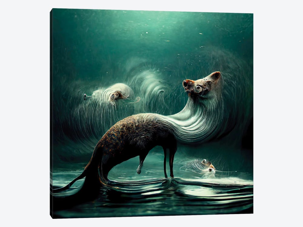 Aquatic Animals Of The Cresting Waves I by Graeme Cornies 1-piece Canvas Art