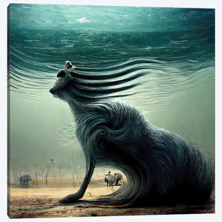 Aquatic Animals Of The Cresting Waves II Canvas Print #GCE3} by Graeme Cornies Canvas Artwork