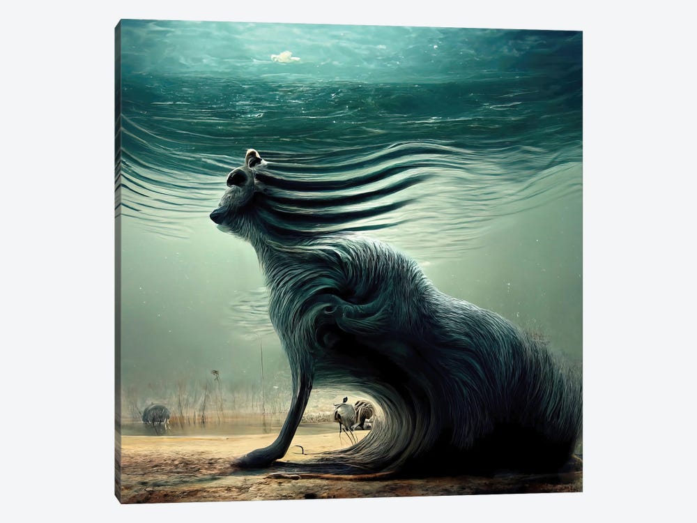 Aquatic Animals Of The Cresting Waves II by Graeme Cornies 1-piece Canvas Print