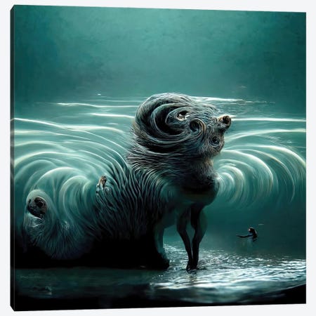 Aquatic Animals Of The Cresting Waves IV Canvas Print #GCE5} by Graeme Cornies Canvas Art Print