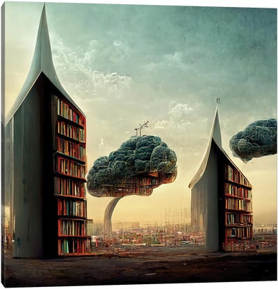 Theories Are Buildings II Canvas Art Print - Similar to Salvador Dali