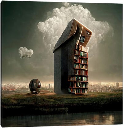 Theories Are Buildings IV Canvas Art Print - Similar to Salvador Dali