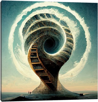 The Upward Spiral Canvas Art Print - Similar to Salvador Dali