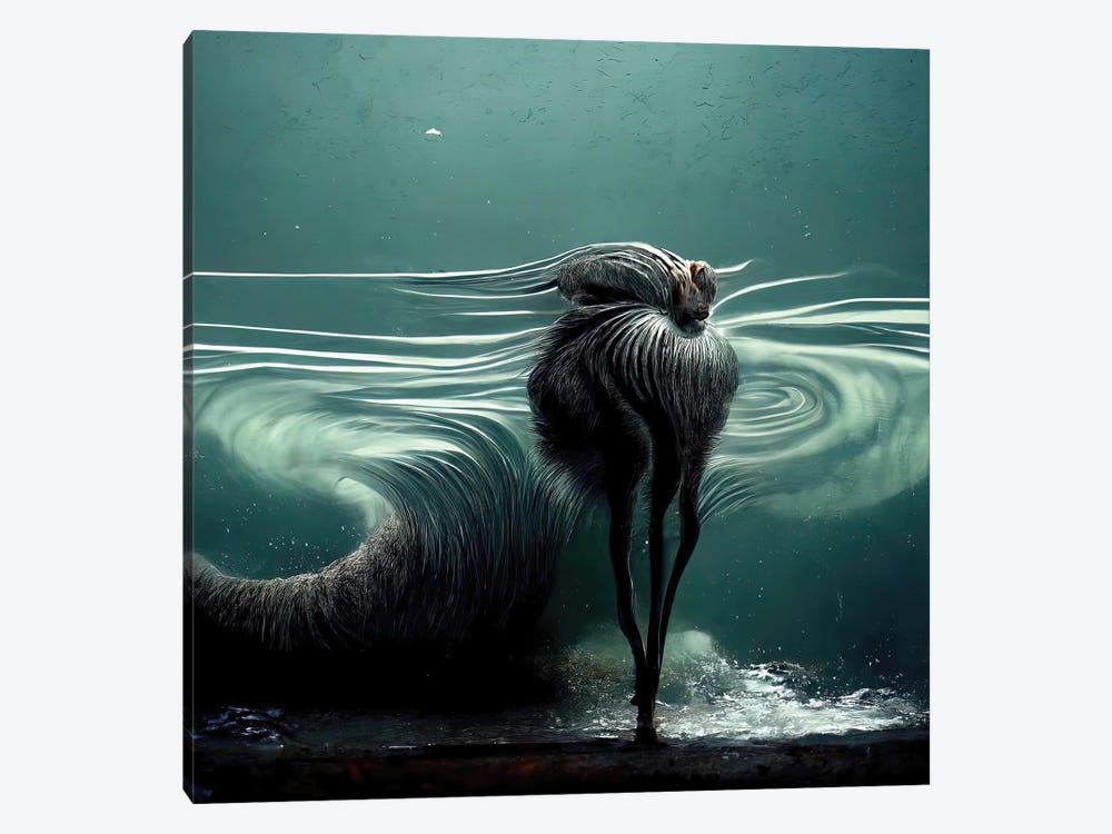 Aquatic Animals Of The Cresting Waves VI by Graeme Cornies 1-piece Canvas Print