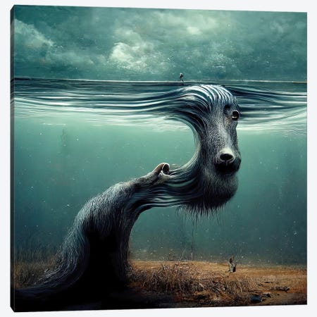 Aquatic Animals Of The Cresting Waves VIII Canvas Print #GCE9} by Graeme Cornies Canvas Art