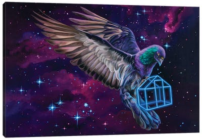 Hold On Tight Canvas Art Print - Dove & Pigeon Art