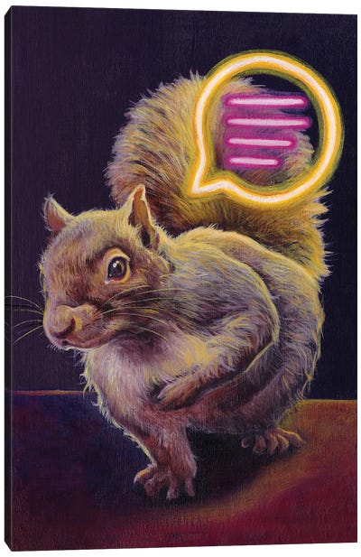 Message From Squirrel Canvas Art Print - Squirrel Art