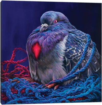 My Glowing Heart Canvas Art Print - Dove & Pigeon Art