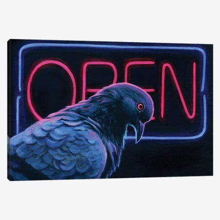 The Open Pigeon Canvas Print #GCN42} by Gigi Chen Art Print