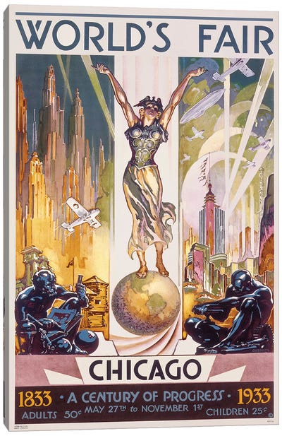 Chicago World's Fair, 1933 Canvas Art Print - Transportation Art