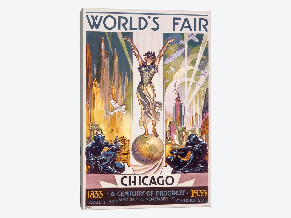 Chicago World's Fair, 1933 by Glen C. Sheffer 1-piece Canvas Art Print