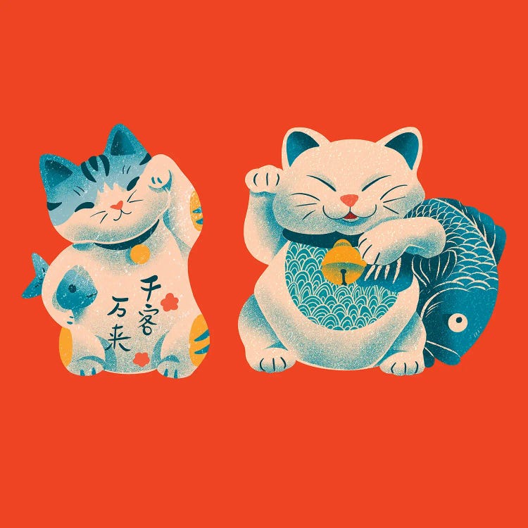 Maneki Neko by Galactixy Illustrations wall art