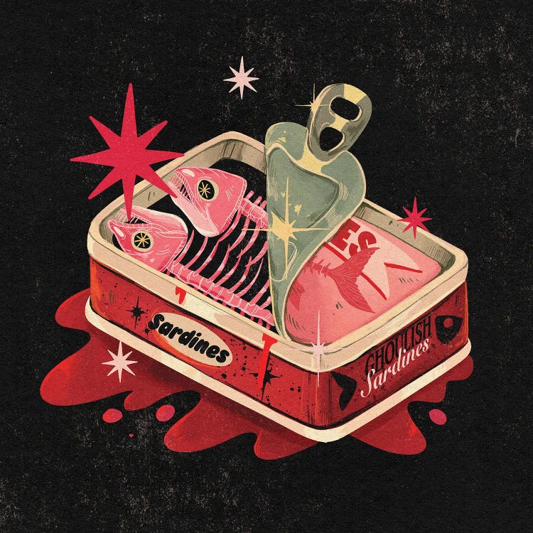 Sardines by Galactixy Illustrations wall art