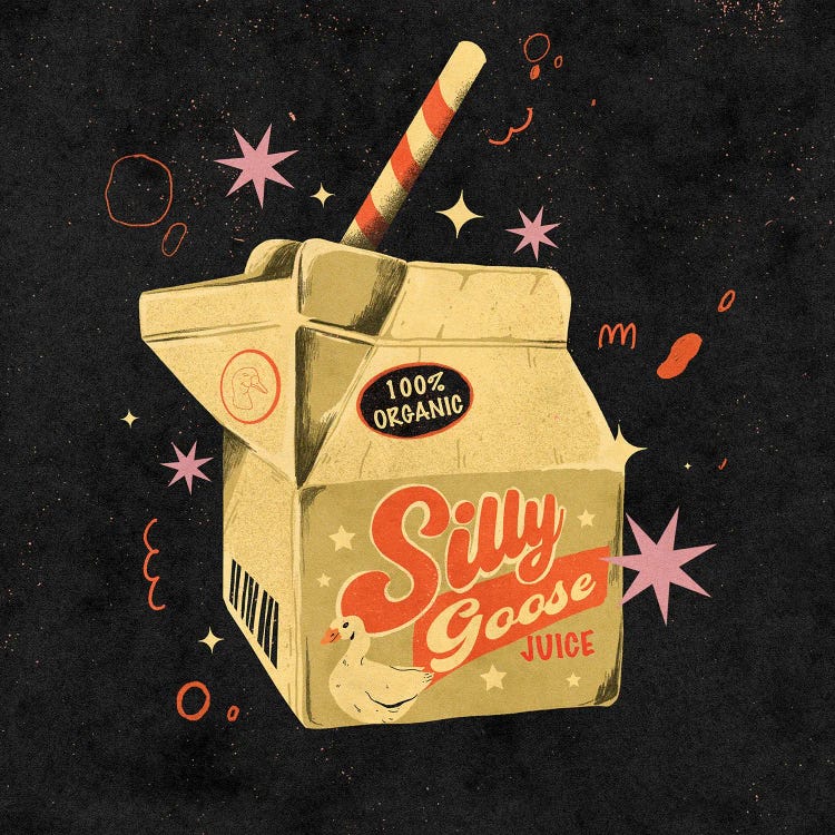 Silly Goose Juice by Galactixy Illustrations wall art