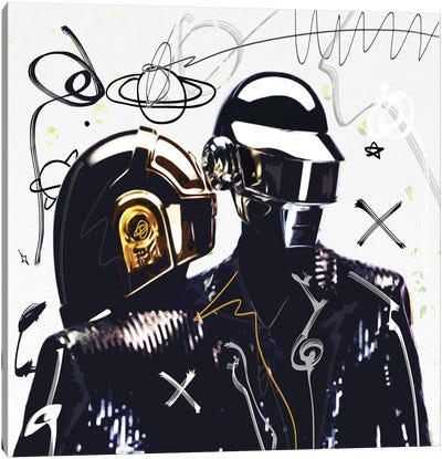 Daft Punk Canvas Art Print - Gabriel Cozzarelli