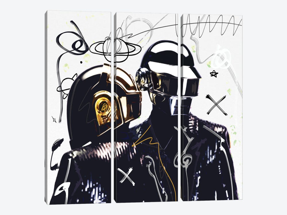 Daft Punk by Gabriel Cozzarelli 3-piece Canvas Print