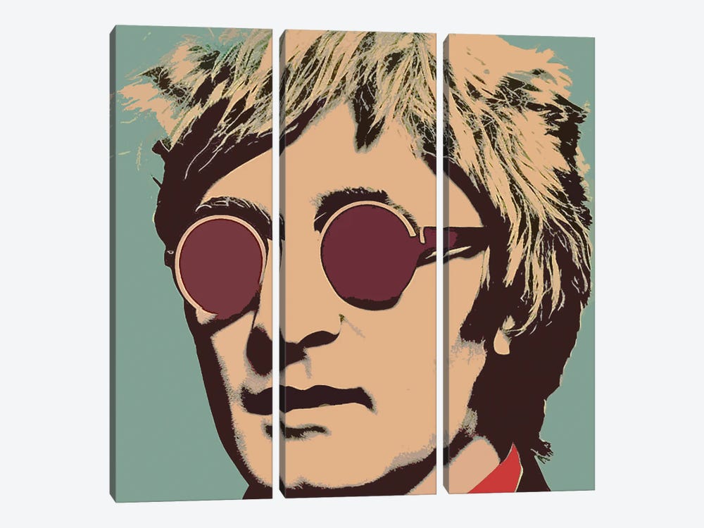 John Lennon by Gabriel Cozzarelli 3-piece Canvas Wall Art