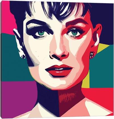 Audrey Hepburn II Canvas Art Print - Gabriel Cozzarelli