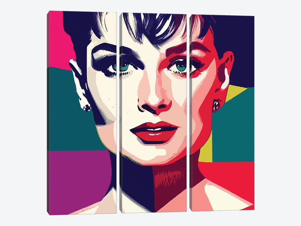 Audrey Hepburn II by Gabriel Cozzarelli 3-piece Canvas Wall Art