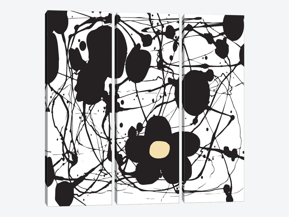 Pollock Flower by Gabriel Cozzarelli 3-piece Canvas Artwork