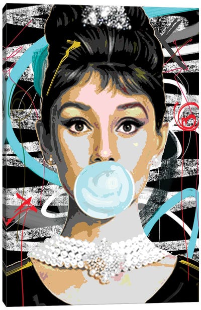 Audrey Hepburn Canvas Art Print - Pop Culture Art