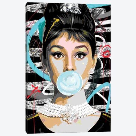 Audrey Hepburn Canvas Print #GCZ2} by Gabriel Cozzarelli Canvas Wall Art