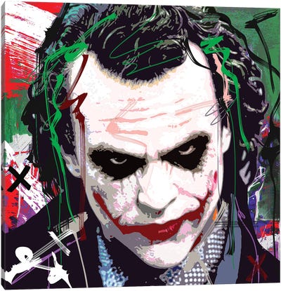 Joker X Canvas Art Print - Comic Book Character Art