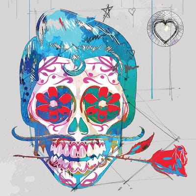 Rose Skull by Gabriel Cozzarelli framed wall art