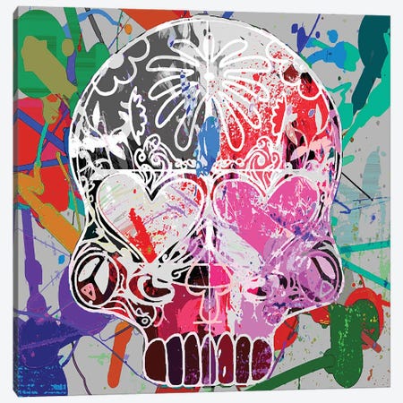 Love Skull Canvas Print #GCZ42} by Gabriel Cozzarelli Art Print