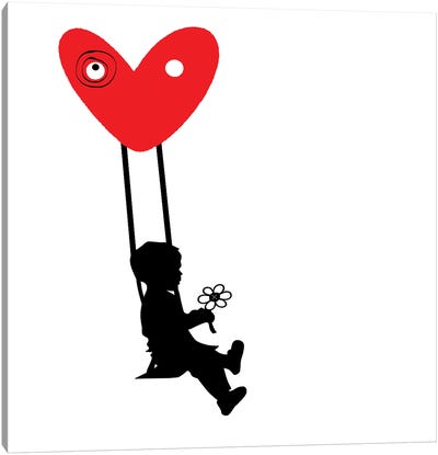 Love Swing Canvas Art Print - Valentine's Day Art