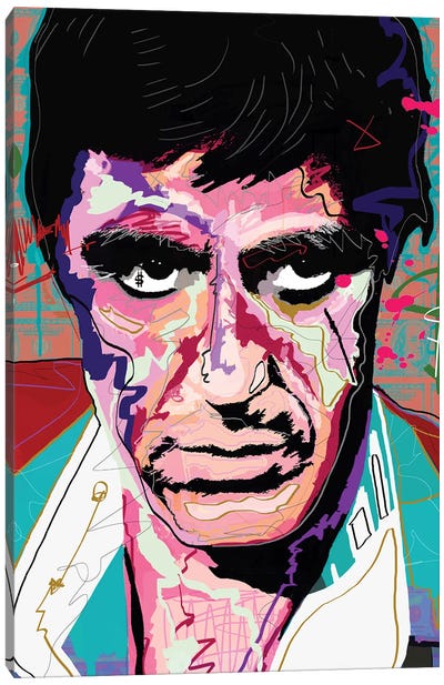 Tony Montana Canvas Art Print - Gabriel Cozzarelli